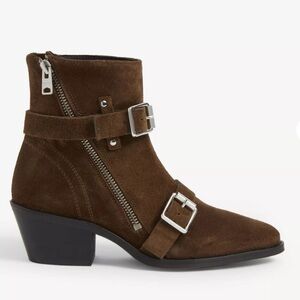 ALLSAINTS Lior brown suede ankle boots